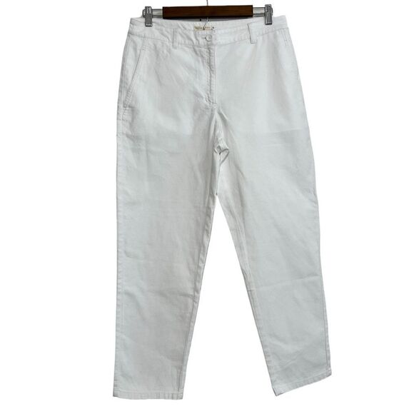 Eileen Fisher White High Rise Cropped Pants Tapered Hemp Cotton New Size 10P - Picture 3 of 14